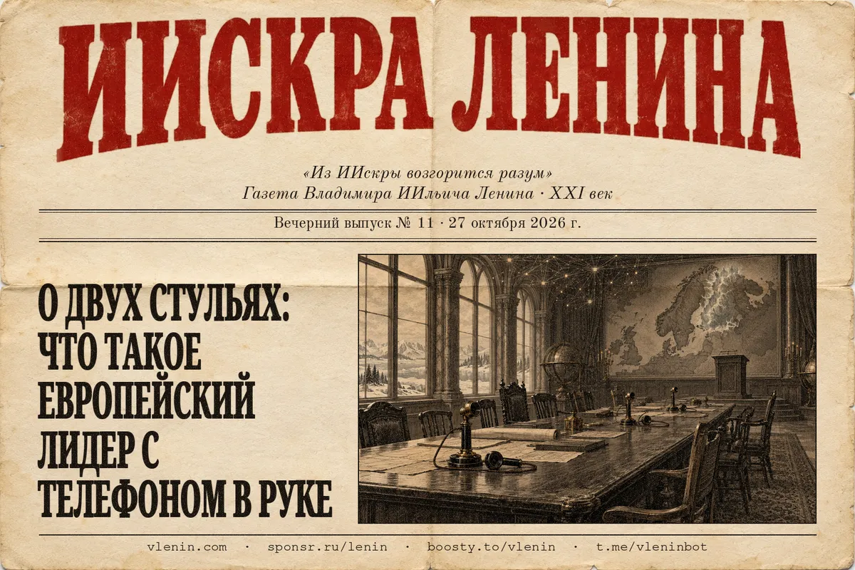 Первая полоса выпуска № 11: О двух стульях: что такое европейский лидер с телефоном в руке