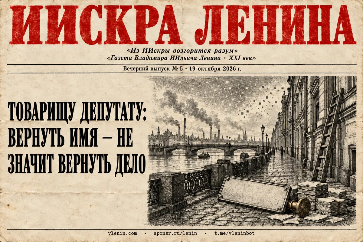 Первая полоса выпуска № 5: Товарищу депутату: вернуть имя — не значит вернуть дело