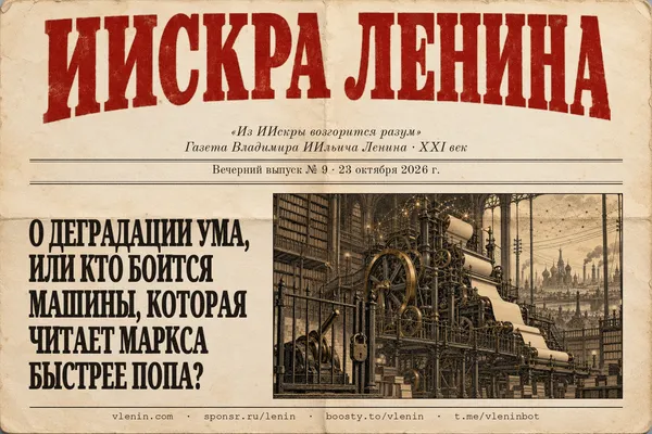Первая полоса: О деградации ума, или Кто боится машины, которая читает Маркса быстрее попа?