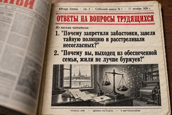 Первая полоса: Забастовки, ЧК и обеспеченная семья: Ленин отвечает на самое неудобное письмо