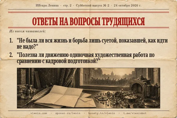 Первая полоса: Суета ли вся жизнь? И нужен ли революции одинокий художник