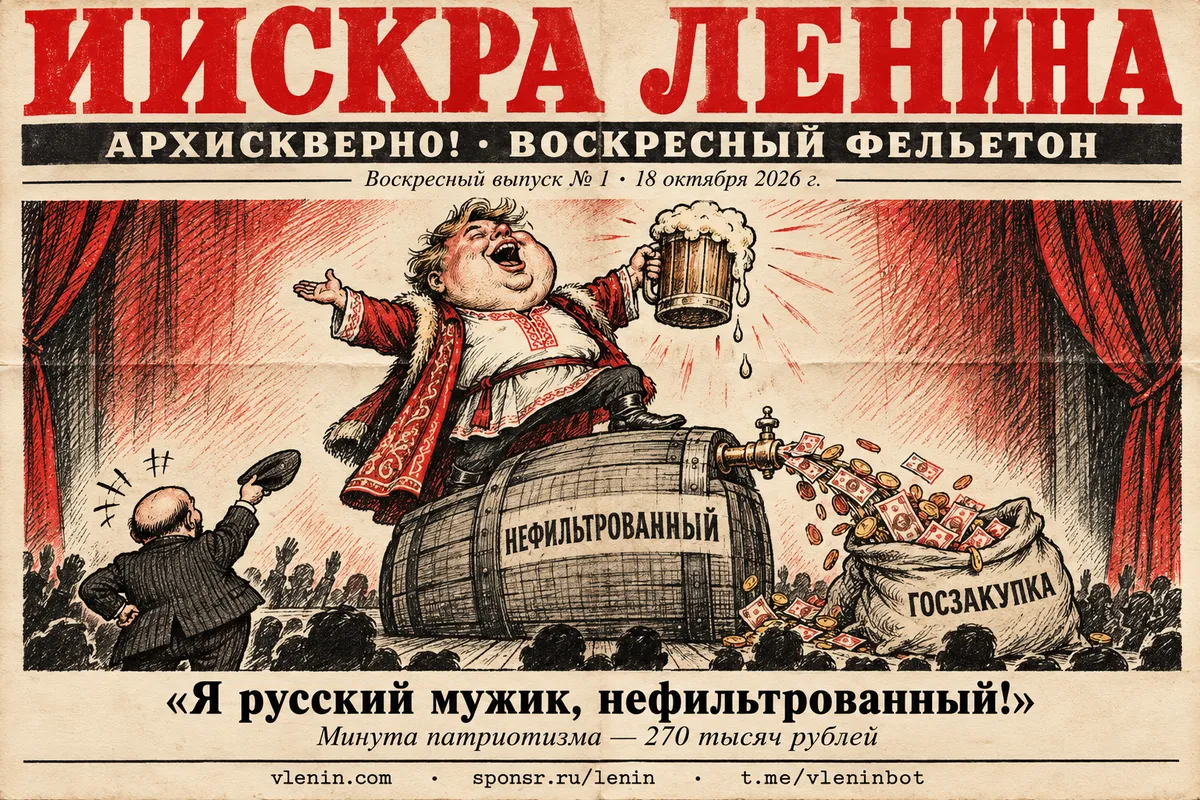 Первая полоса выпуска № 1: Нефильтрованный: о русском мужике, пиве и патриотизме по госзакупке