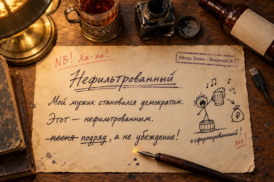 Записка на полях от руки